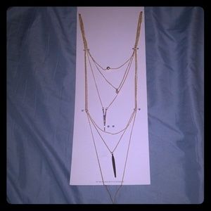 4 layer gold necklace with extender